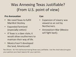 expansion into texas learning objective examine the reasons