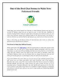 All that you have to do is go to their homepage, put your name in (and a couple of other details), and check it all out. One Of The Best Chat Rooms To Make New Pakistani Friends Pages 1 3 Flip Pdf Download Fliphtml5