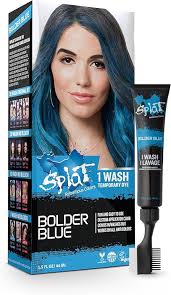 Amazon.com : Splat Bolder Blue 1 Wash Temporary Hair Dye, 1.5 oz. Single  Application, Comb Applicator and Quick Dry Formula, Easily Washes Out,  Vegan & Cruelty Free Temporary Hair Color : Beauty