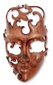 Wood Mask Lover Wood Carving Carving Masks Art