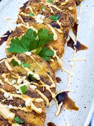 Fried Green Tomatoes with Feta and Balsamic Drizzle