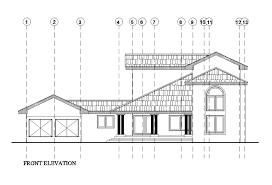 Front Elevation View Of 26x23m House Plan Is Given In This Autocad Drawing File Total Height Of The Building Is 11m Front Elevation House Plans Autocad