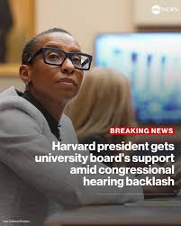 Embattled Harvard President Claudine Gay cleared a hurdle to keeping her  job after the Harvard Corporation board issued a statement unanimously  affirming its support for her amid backlash over her response at