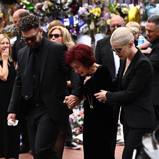 Sharon Osbourne distraught and in tears at Ozzy Osbourne's funeral