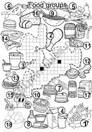The clues are in english, and students must identify the french words and phrases to complete the puzzle. Food Groups Criss Cross Puzzle Esl Worksheet By Im Lety