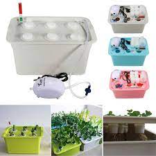 6 Holes Plant Site Hydroponic System Grow Kit Bubble Indoor Garden Cabinet Box Wish