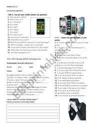 Cell phone use while driving leads to 1.6 million crashes each year. Mobile Phones Esl Worksheet By Wintersun1986