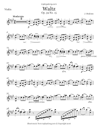 Free Violin Sheet Music For Waltz Op 39 No 15 By Brahms With Backing Tracks To Play Along Sheet Music Violin Sheet Music Free Violin Sheet Music