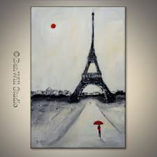 Black And White Contemporary Artwork Original Eiffel Tower Painting Paris France Contemporary Art Black White Red Abstract Figurative Art On Ga Art Eiffel Tower Painting Black And White Painting