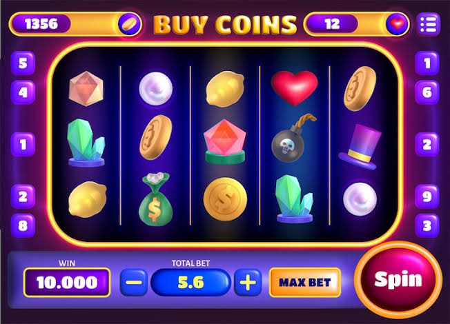 Tampilan antarmuka game slot modern, AI generated