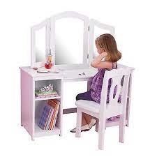 kids white wooden deluxe vanity chair with mirror and drawer storage set vanity set with mirror kids vanity vanity set