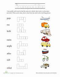 Unscramble sentence worksheets help children with reading and writing skills. Unscramble Words Transportation Worksheet Education Com