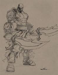 Kratos Sketch Kratos God Of War Character Art God Of War