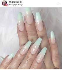 Mint Green Ombre Tips Mint Acrylic Nails Green Acrylic Nails Mint Green Nails