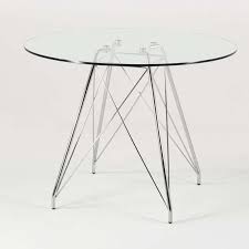 Petite Table Ronde Design En Verre Transparent Avec Pieds Eiffel Chromes Glamour 4 Pieds Com