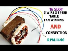 16 Slot 5 Wire Table Fan Winding 5 Wire Table Fan Connection Diagram 3speed Fan Connection In Hindi Youtube In 2020 Table Fan Fan Wire Table