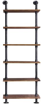 Metal ladder bookshelf frame ensures stability and sturdiness. Amazon Com Diwhy Industrial Pipe Shelves Rustic Modern Wood Ladder Bookcase With Metal Frame Pipe Wall Shelf Wood Storage Home Decor Display Shelving Retro Floating Wood Shelving 6 Layer Bookshelf Furniture Decor