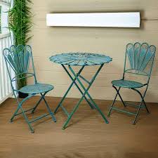 Alpine Corporation 3 Piece Outdoor Feather Metal Bistro Set Turquoise Walmart Com Bistro Set 3 Piece Bistro Set Beautiful Outdoor Furniture