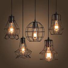 New Loft Iron Pendant Light Vintage Industrial Lighting Bar Cafe Bedroom Restaurant Nordic Iron Pendant Light Wrought Iron Pendant Light Hanging Lamp Fixtures