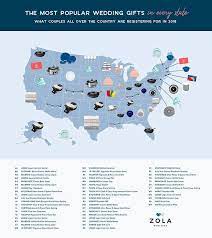 The Most Popular Wedding Gift In Every State Popular Wedding Gifts Unique Wedding Gifts Best Wedding Gifts