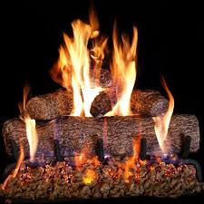 Log ends and split pieces are a different color than the bark giving a more realistic appearance. Rh Peterson Real Fyre 64 Ye 24 Live Oak Vented Burner And Log Match Light Sysem N A Overstock 29821210