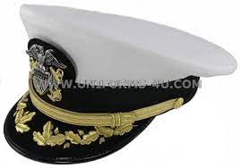 U S Navy Captain Commander White Combination Cap