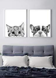 Kids Room Decor Boxer Dog Dog Art Dog Print Black Cat Decor Cat Art Dog Decor Nursery Print 2 Baby Animal Prints Wall Art French Bulldog Art Dog Decor Dog Nursery