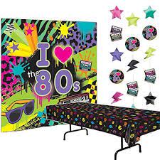 The 80s gave birth to some pretty amazing fashion trends and was home to many different social groups and stereotypes. Multiple 80s Party Decorations Bundle Of 3 Plastic Tablecover Giant Wall Scene Setter And String Decorations