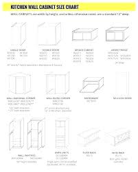 wall cabinet depth standard kitchen sizes chart drawer size