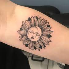 Sun And Moon Sunflower Tattoo Tattoo Ideas And Inspiration Sun Tattoos Sunflower Tattoo Shoulder Sunflower Tattoo
