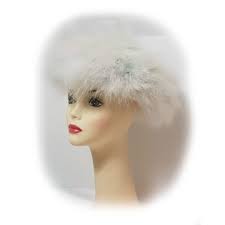 Vintage Hat Marabou Light Blue