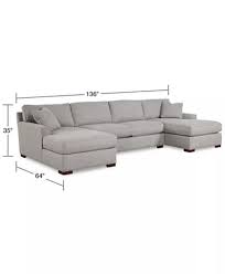 Furniture Closeout Carena 3 Pc Fabric Sectional Sofa With Double Chaise Created For Macy S Reviews Furniture Macy S Sectional Sofa With Chaise Fabric Sectional Sofas Sectional Sofa Comfy