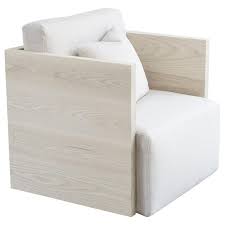Pure Minimalist Bleached Ash And Linen Upholstered Club Chair By Amee Allsop Club Chairs Modern Club Chair Upholster