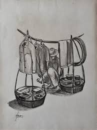 ​still in the framework of the 76th independence day of the republic of indonesia. Original Drawing Of Indonesian Street Worker In Pen Ink And Etsy