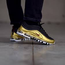 Nike Air Max 97 Black And Metallic Gold Nike Air Max 97 Qs B Sides Black Metallic Gold Link In Bio Available Snkrs Nike Air Max 97 Nike Air Max Nike Air