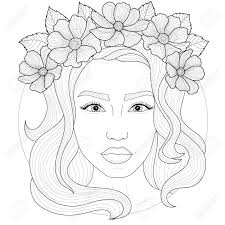 The original format for whitepages was a p. Beautiful Girl With A Wreath On Her Head Coloring Book Anti Stress For Children And Adults Zen Tangle Style Black And White Drawing Royalty Free Cliparts Vectors And Stock Illustration Image 157002641