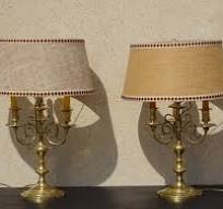 Copper Bedside Lamps, 1890s, Set of 2