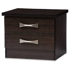 The top and open lower tier let you show off framed family photos, a lamp, and a few of your favourite books, while two drawers on wooden slides offer concealed storage space so you can clear clutter. Colburn Modern And Contemporary 2 Drawer Wood Storage Nightstand Bedside Table Dark Brown Finish Baxton Studio Target