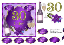 Maybe you would like to learn more about one of these? 30th Birthday Card Topper With Wine Glasses And Flowers Cup759693 2306 Craftsuprint