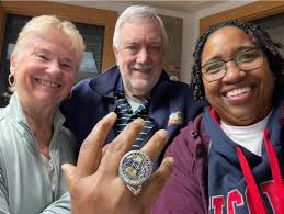 On the Wayne ￼Norman show this morning with Barbara Markelz promoting  Connecticut Women's Senior Basketball ! Enjoying sporting the UConn Huskies  championship rings. If it fits…wear it. Listen to the interview:  https://media.transistor.fm/77185fad ...