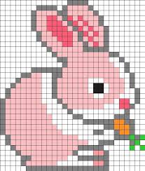 Motif De Perles De Lapin Rose De Lapin Motif Perles Rose Cross Stitch Animals Cross Stitch Patterns Perler Bead Patterns