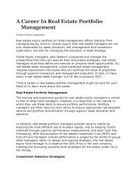 44 positions are currently open at efinancialcareers. Asset Management Job Description Real Estate