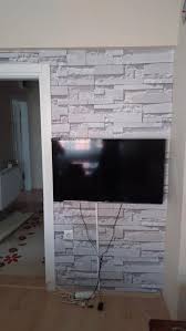 Strafor taş duvar kaplama ? Musterimizin Tv Unitesi Tas Duvar Kagidi Ustasi Hakan Facebook