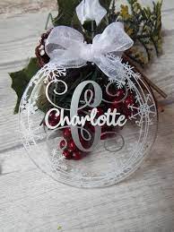 Personalised Acrylic Bauble Shape Christmas Tree Decoration Etsy In 2021 Cricut Christmas Ideas Diy Christmas Ornaments Christmas Ornament Crafts