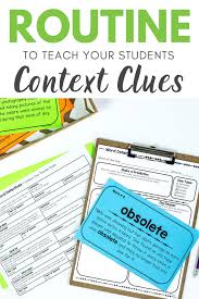 Context Clue Activities Context Clues Vocabulary Teaching