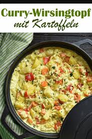 Curry Wirsingtopf Mit Kartoffeln Mohren Und Paprika Vegetarisch Vegan Moglich All In One Rezept Fur Den Thermomix Mittagessen In 2020 Curry Stuffed Peppers Food