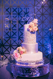 Modern Elegant Purple Downtown Tampa Wedding The Vault Wedding Cake Toppers Silver Wedding Cake Wedding Cake Fresh Flowers