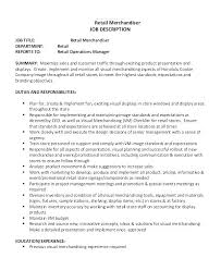 Visual Merchandising Job Description Operations Manager ...