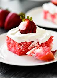 All of us cousins would gather around the cake as she sliced it, begging for the first piece. Strawberry Jello Poke Cake Life In The Lofthouse