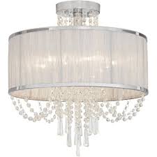 Get 5% in rewards with club o! Vienna Full Spectrum Ceiling Light Semi Flush Mount Fixture Silver 19 3 4 Wide Crystal Organza Fabric Drum Shade Bedroom Kitchen Target
